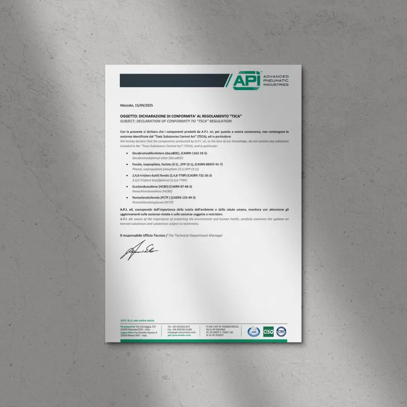 TSCA DECLARATION